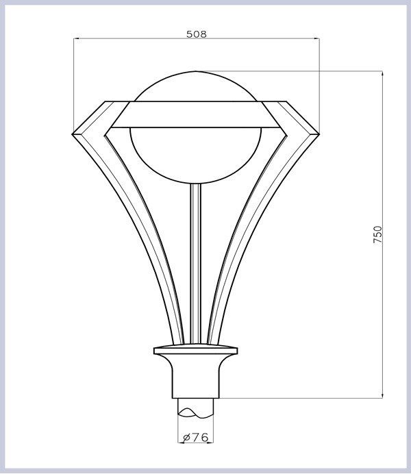 چراغ پارکی LED مدل زاگرس 30 وات 